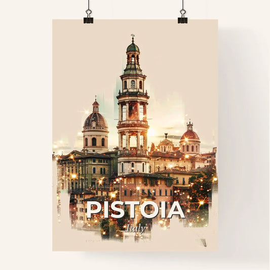 Pistoia, Italy, double exposure composite art skyline Poster
