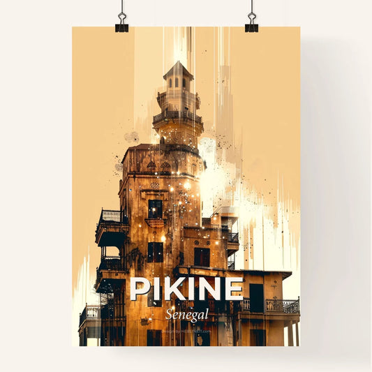 Pikine Cityscape Skyline Glow Sparkle Colors Art Poster