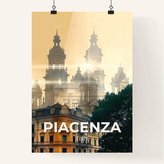 Piacenza Skyline Double Exposure Art Poster Poster