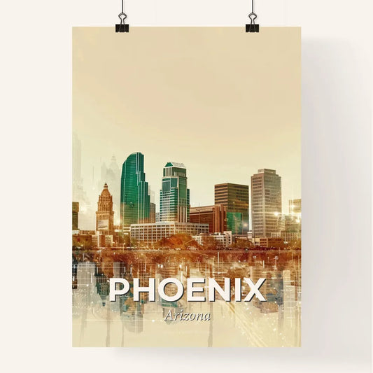 Phoenix Skyline Double Exposure Poster Poster