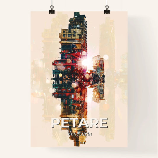 Petare City Dreamy Art: Double Exposure of Architecture Poster