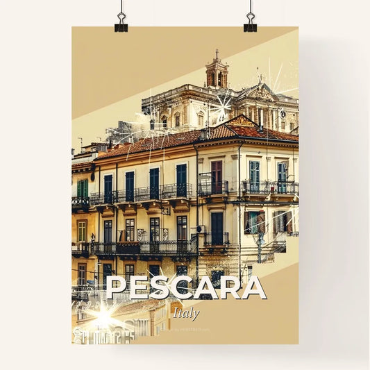 Pescara Skyline Double Exposure Architecture Art Poster Poster