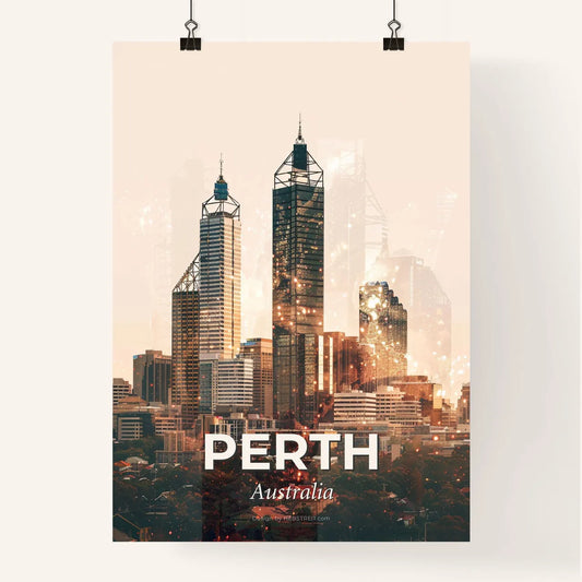 Perth: City Lights Composite Art Poster