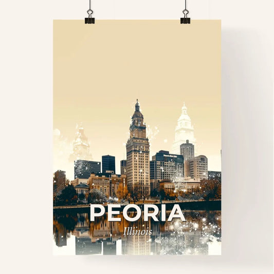 Peoria City Icons Night Glow Poster Art Poster