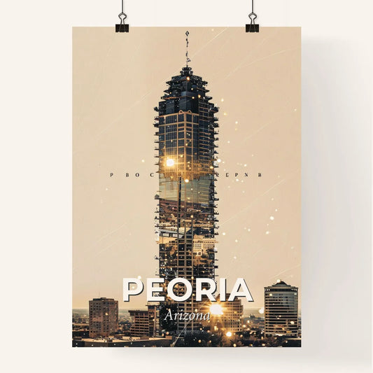 Peoria's Vibrant Skyline in a Modern Composite Poster