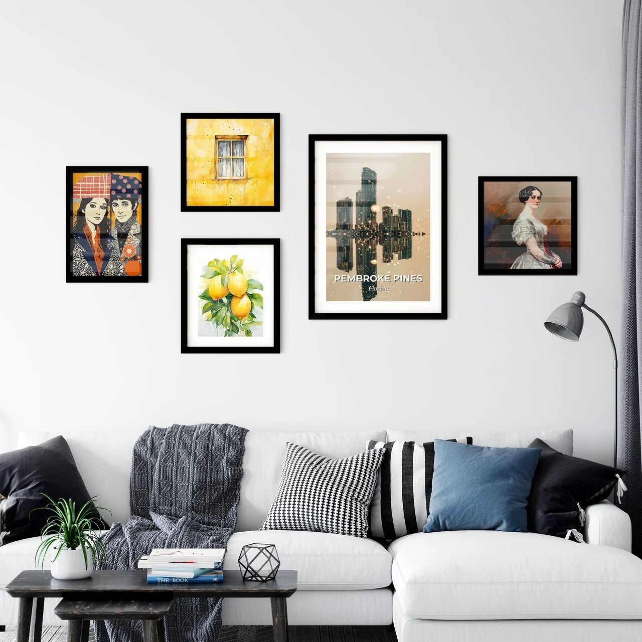 Pembroke Pines City Skyline Night Composite Poster Wall Art