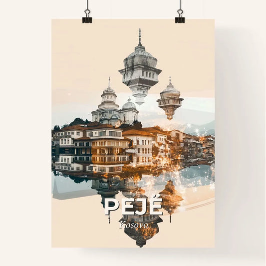 Peje City Architecture Double Exposure Art Poster Poster