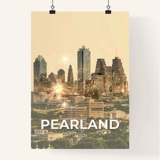 Pearland City Skyline Composite Art Poster Poster