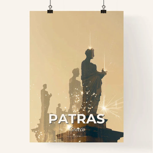 Patras Skyline Composite Art Poster with Sparkle Poster