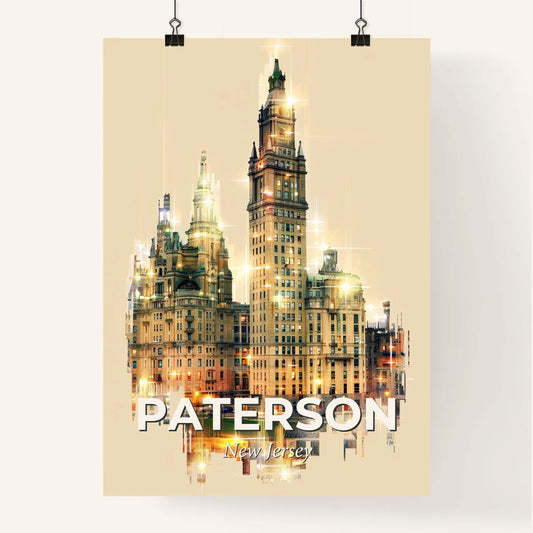 Paterson New Jersey Skyline Double Exposure Art Poster Poster