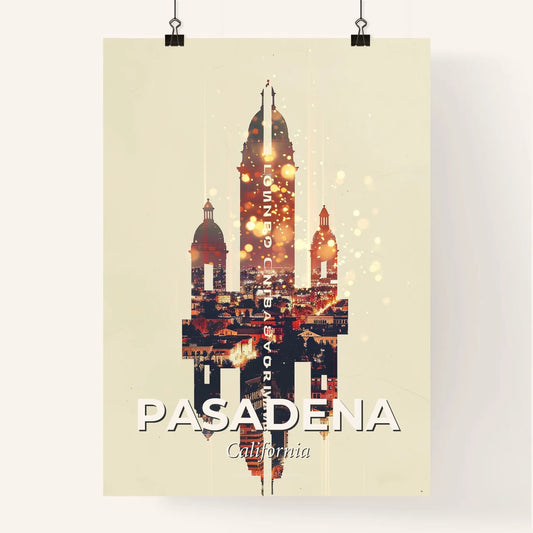 Pasadena Skyline Artistic Double Exposure Poster Poster
