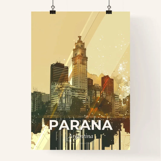 City of Parana Double Exposure Art Print Poster
