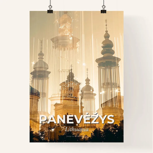 Panevėžys City Skyline Sparkles Art Print Poster