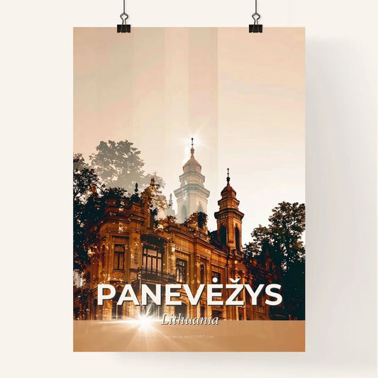 Panevezys Skyline Double Exposure Bright Poster Poster