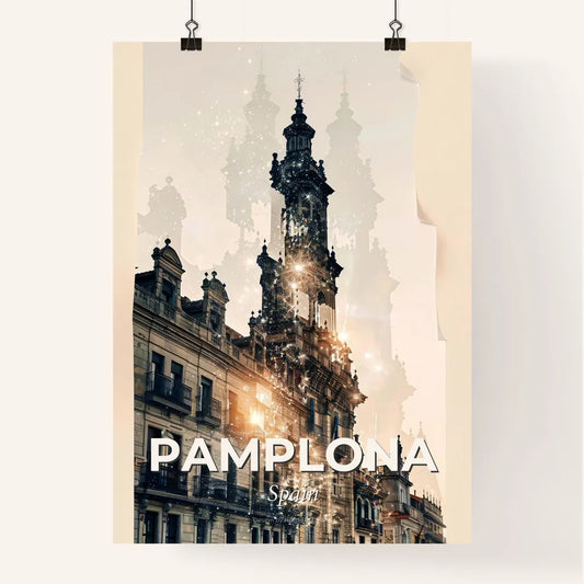 Pamplona Double Exposure Skyline Poster Poster