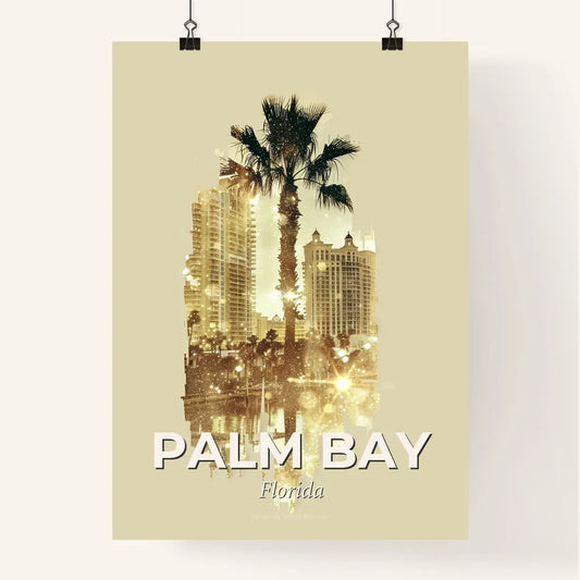 Palm Bay City Skyline Composite Art Nouveau Poster Poster