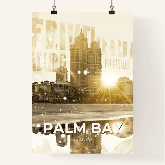 Palm Bay Cityscape Art Deco Print Poster