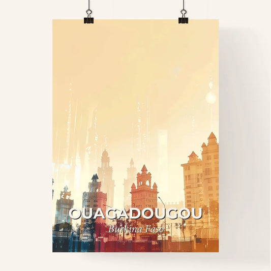 Ouagadougou Skyline Poster with Local Architecture Icons Poster