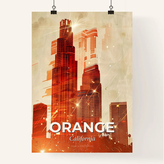 Orange City Skyline Composite Art Poster
