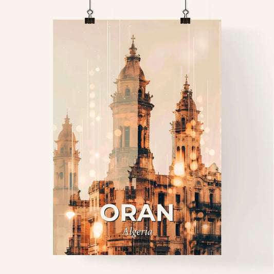 Oran Skyline Double Exposure Art Poster Poster
