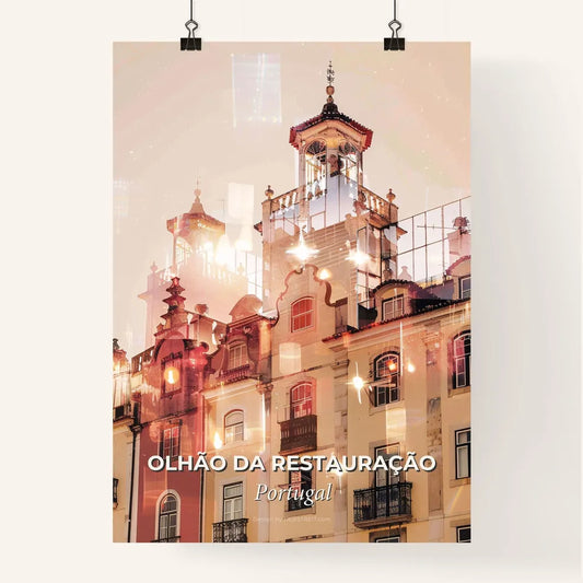 Olhao da Restauracao Skyline Double Exposure Poster Poster