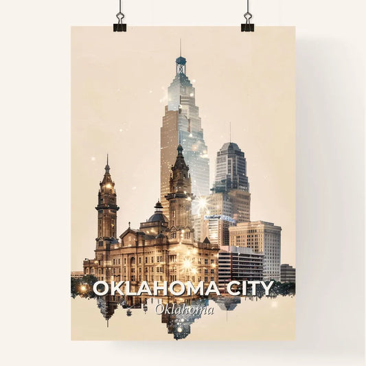 Oklahoma City Cityscape Skyline Artwork Poster