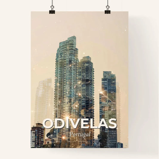 Odivelas Skyline Double Exposure Art Print Poster