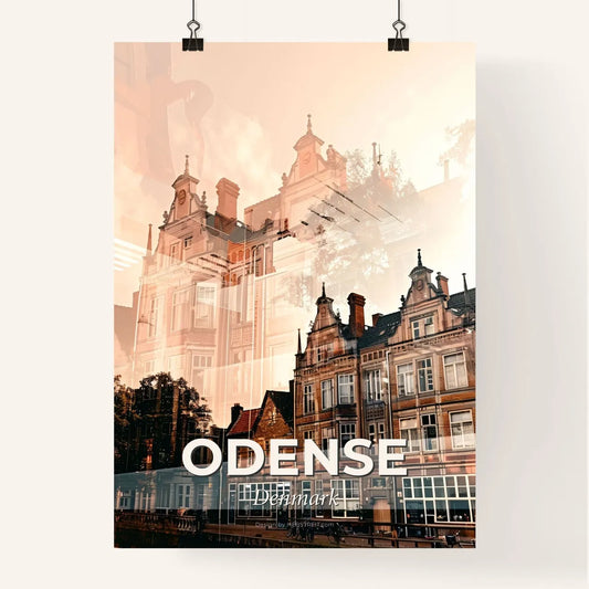 Odense, Denmark Skyline Panorama Poster Cityscape Poster