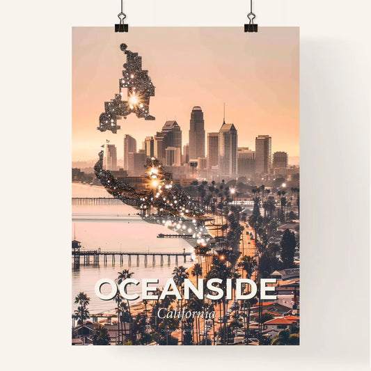Oceanside Skyline Composite Poster Art Poster