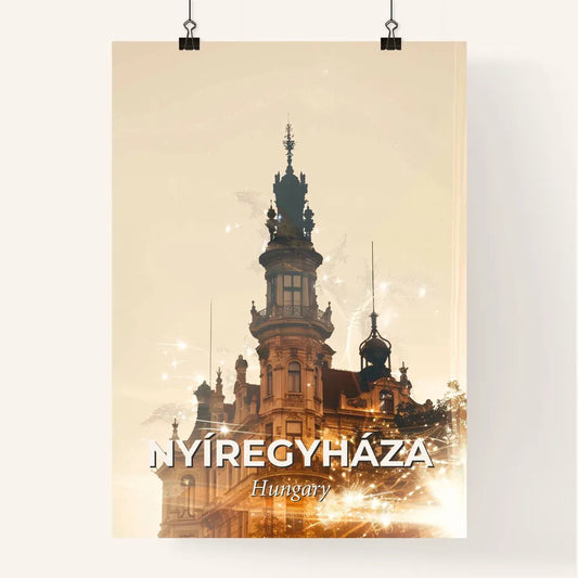 Nyiregyhaza Hungary Skyline Panorama Night Art Poster Poster