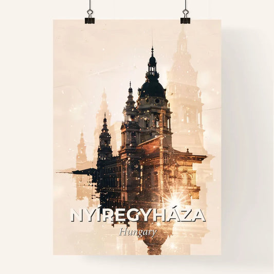 Nyíregyháza City Skyline Double Exposure Poster Poster