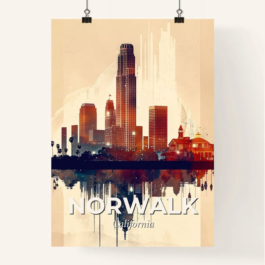 Norwalk Skyline City Dreamlike Poster Poster