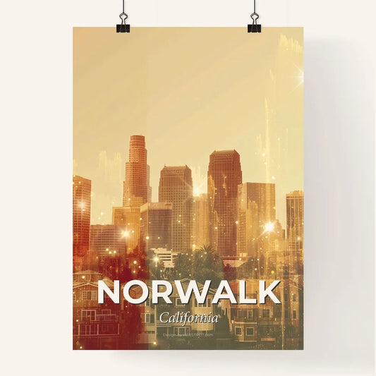 Norwalk City Sky Composite Poster Art Poster