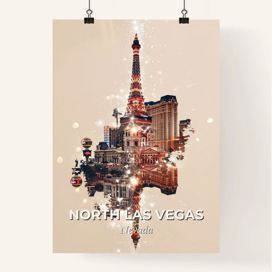 North Las Vegas Skyline: Day and Night Masterpiece Poster