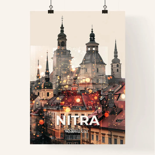 Nitra City Skyline Double Exposure Art Print Poster