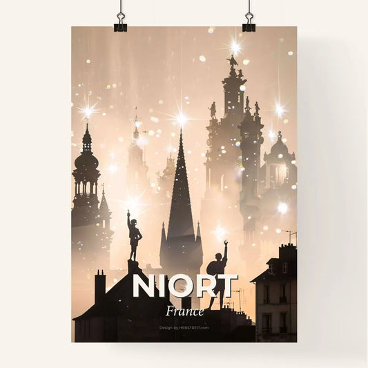 Niort City Skyline Composite Art Bright Poster Poster