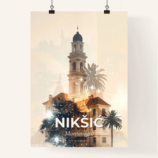 Nikšić, Montenegro: Double Exposure City Skyline Poster