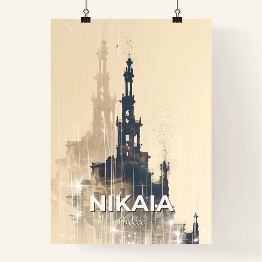 Nikaia Greece City Skyline Poster Silhouette Poster