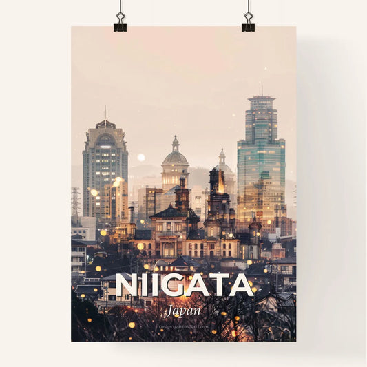 Niigata Skyline City Lights Artwork Design Poster