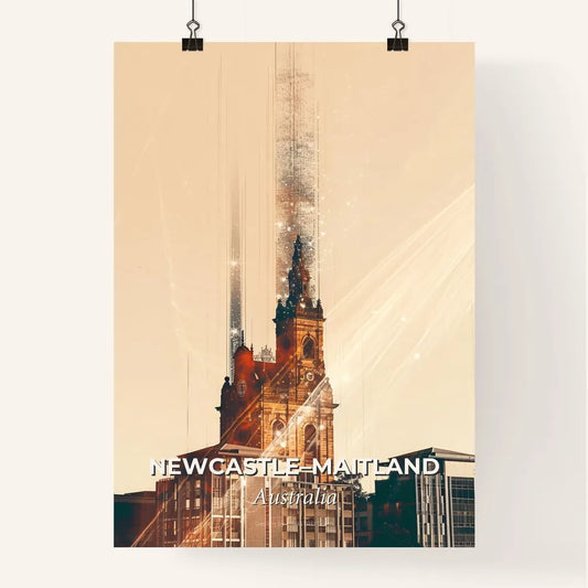 Newcastle Skyline Double Exposure Art Poster Poster