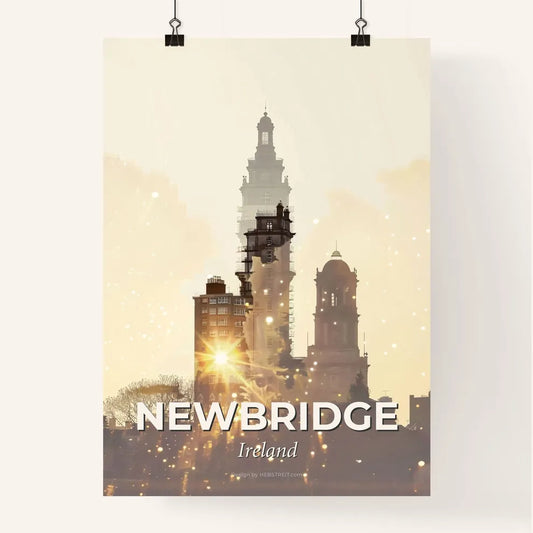 Newbridge, Ireland Silhouette Skyline Poster Art Poster