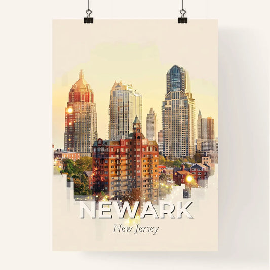 Newark City Sparkle Skyline Wall Art Poster