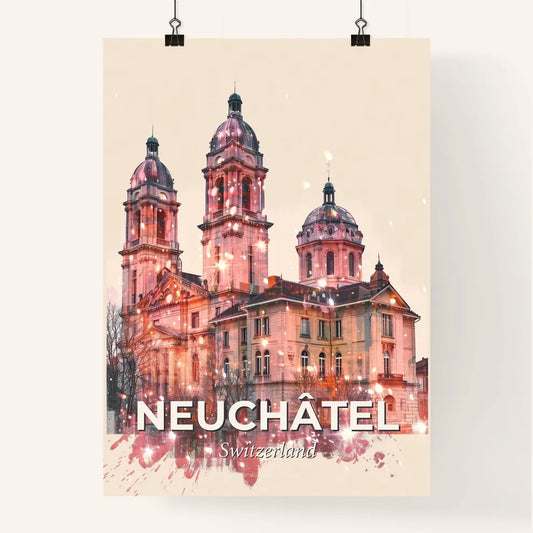 Neuchâtel City Skyline Mosaic Poster Poster