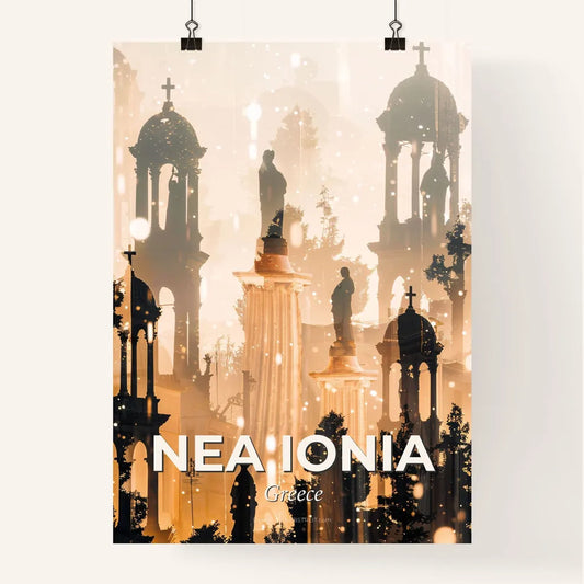 Nea Ionia City Silhouette Poster Art Poster