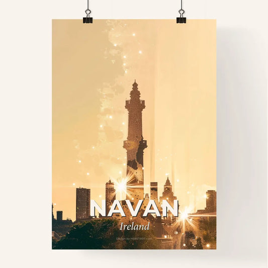 Navan Ireland City Skyline Double Exposure Art Poster Poster
