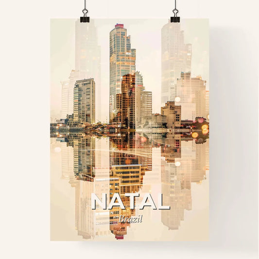 Natal City Skyline Art Deco Poster Poster