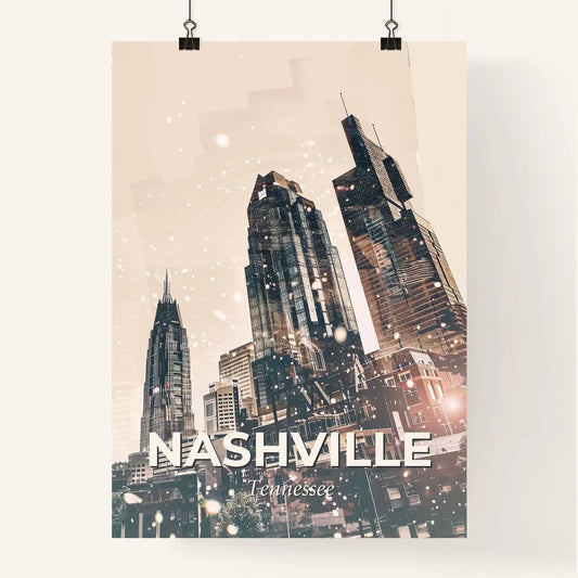 Nashville Skyline Cityscape Composite Art Design Poster