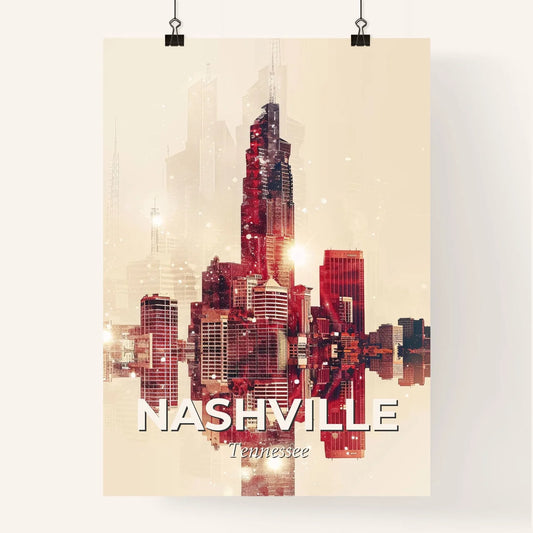 Nashville Icons Cinematic Double Exposure Skyline Poster