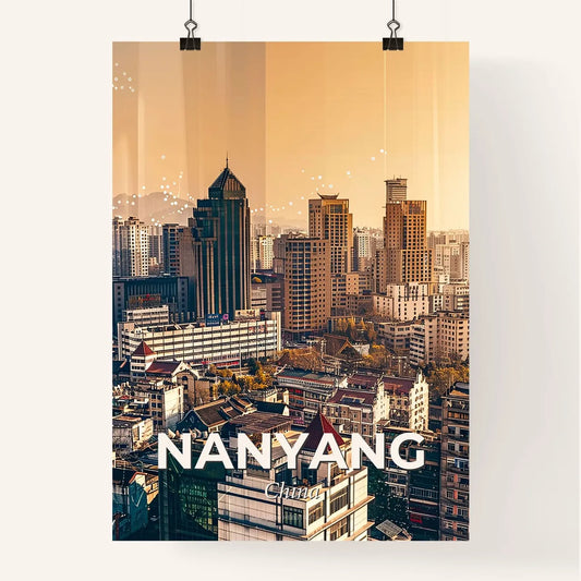 Nanyang China Skyline Art Cityscape Sparkle Poster Poster