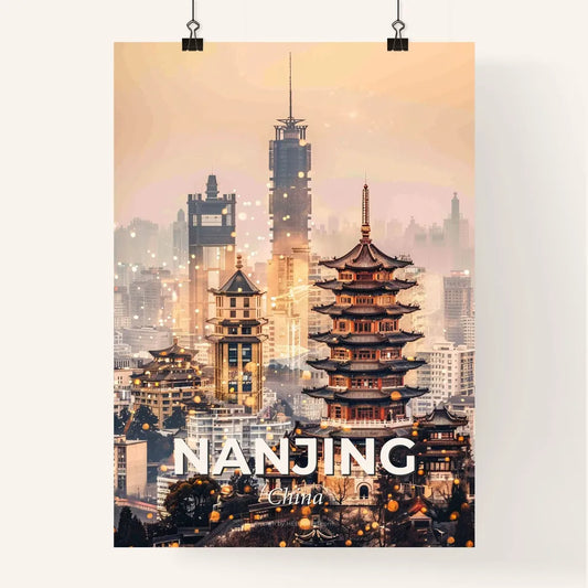 Nanjing Skyline Double Exposure Art Poster Poster